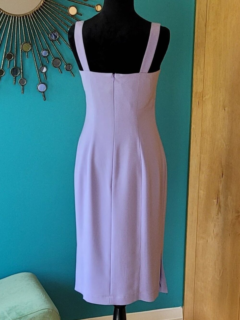 EUC! | Vintage PRICE ROMAN Midi Dress | Pale Lavender/Lilac | Size 6 - Picture 4 of 8